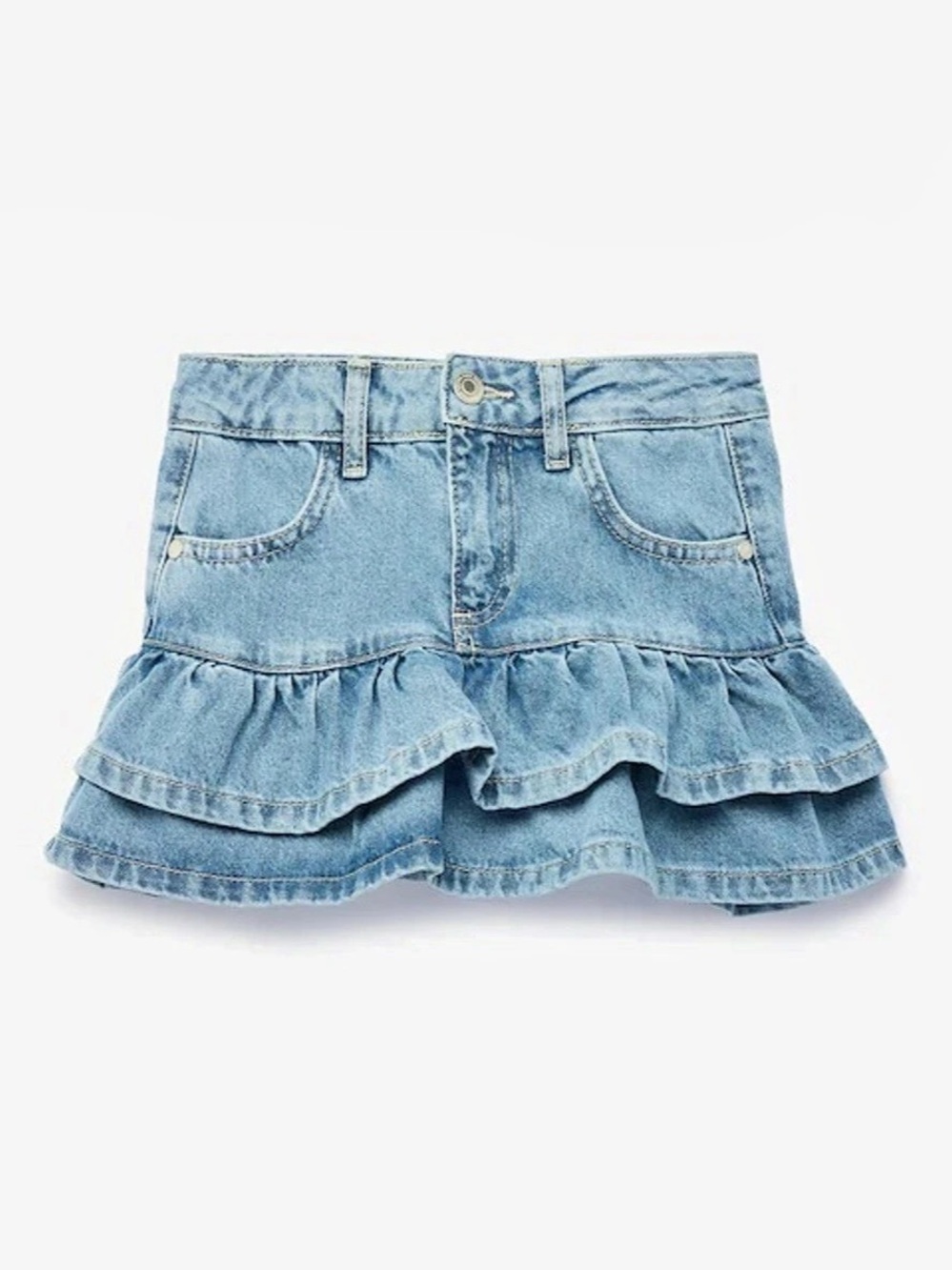 Cat and Jack Girls Denim Ruffle Skirt